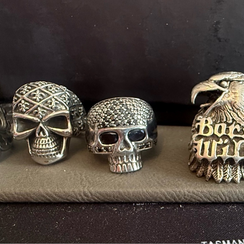 Stainless Steel Biker Skull Ring - Picture 2 of 5